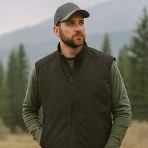 St John’s Bay Men’s XXL Gray Full Zip Vest Fleece Lined Casual